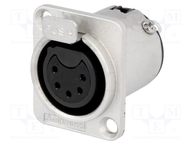 Socket; XLR; female; PIN: 5; straight; soldering; tinned; 133V; 7.5A