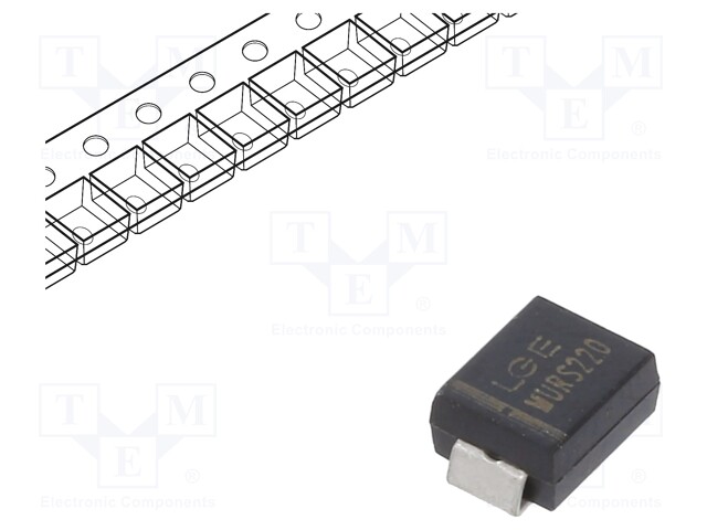 Diode: rectifying; SMD; 200V; 2A; 25ns; Package: reel,tape; SMB