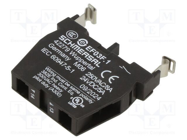 Contact block; 22mm; IP20; Contacts: NO; -25÷80°C