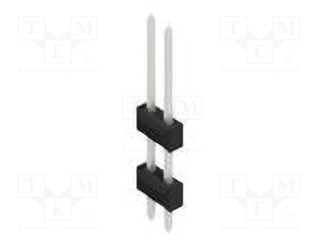 Connector: pin strips; pin header; male; PIN: 2; 2.54mm; THT; 2x1