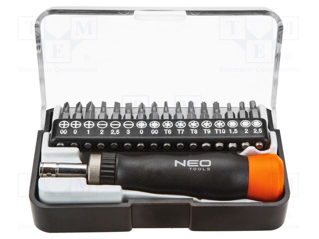 Kit: screwdriver bits; hex key,Phillips,slot,Torx®; precision