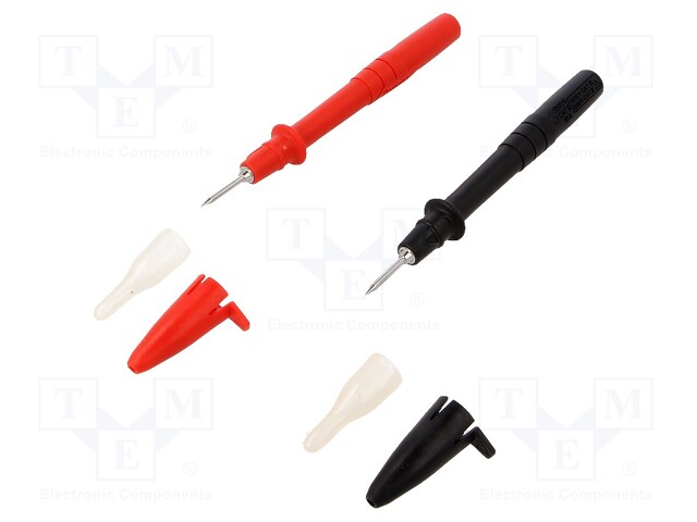 Set of measuring probes; 10A; 1kV; red and black; Contacts: steel