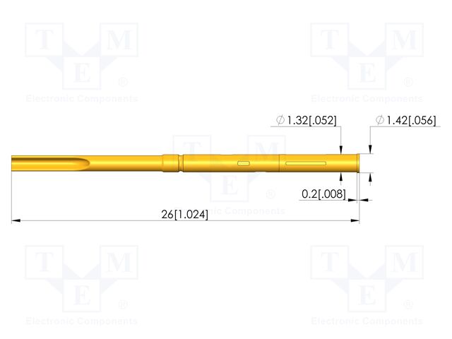 Test probe socket; gold-plated; KS-101; Flange height: 0.2mm