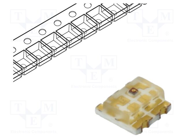 LED; orange,green; SMD; 0606; 1.8÷2.4/2.8÷3.6VDC; 1.6x1.6x0.7mm