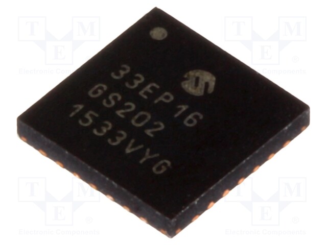 DsPIC microcontroller; SRAM: 2kB; Memory: 16kB; QFN-S28; 3÷3.6VDC