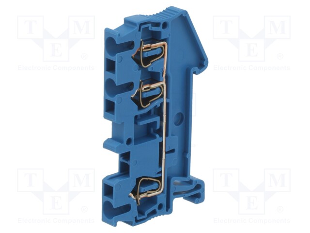 Splice terminal: rail; 0.08÷2.5mm2; ways: 1; terminals: 3; blue