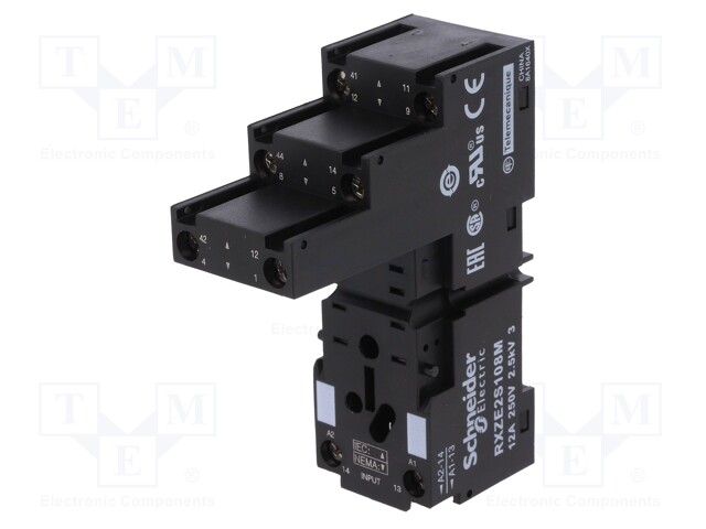 Relays accessories: socket; PIN: 8; Mounting: DIN; 10A; 250VAC