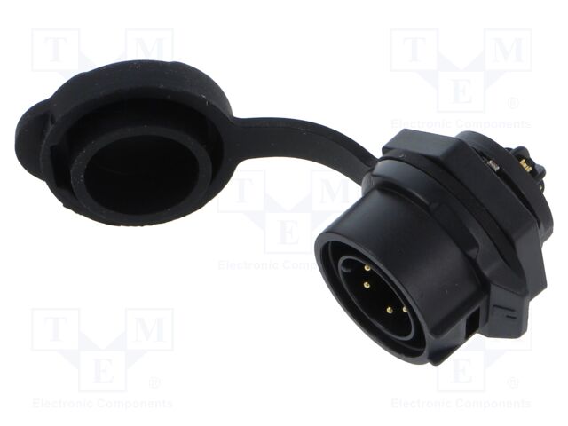 Connector: circular; Quicklock; socket; male; straight; PIN: 5; 250V