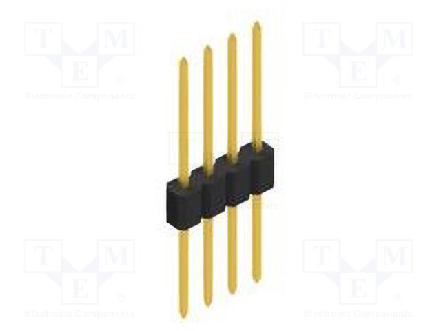 Connector: pin strips; pin header; male; PIN: 4; 1.27mm; THT; 1x4