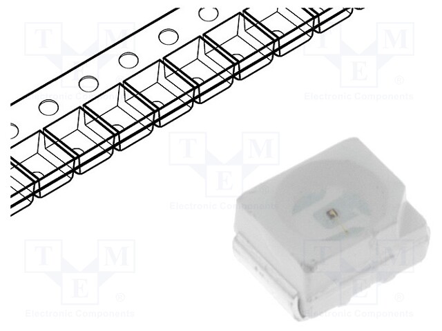 LED; SMD; 3528,PLCC2; yellow; 220mcd; 3.5x2.8x1.9mm; 120°; 1.8÷2.6V
