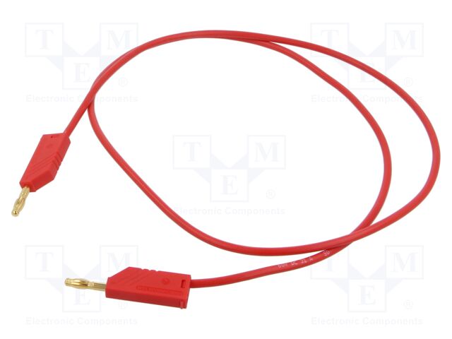 Test lead; 60VDC; 30VAC; 32A; Len: 1m; red; Cond.cross sec: 2.5mm2