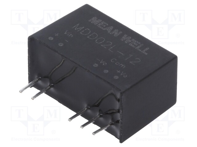 Converter: DC/DC; 2W; Uin: 4.5÷5.5V; Uout: 12VDC; Uout2: -12VDC; SIP7