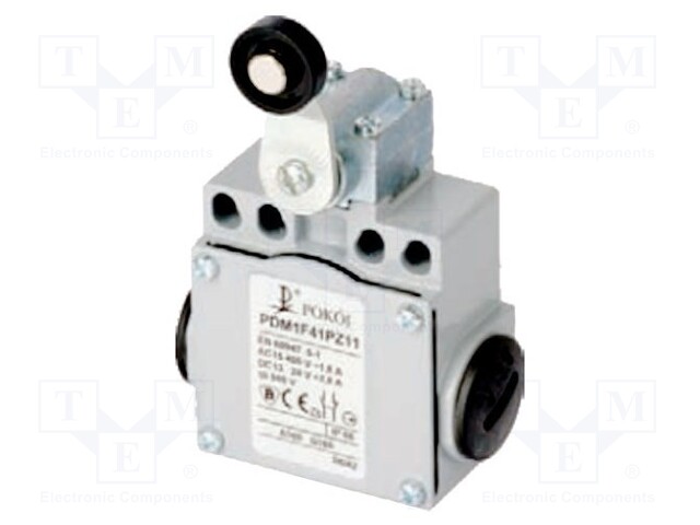 Limit switch; lever R 26,5mm, plastic roller Ø18mm; NO + NC