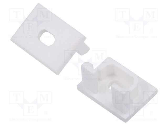 Cap for LED profiles; white; PDS-4-PLUS; with hole
