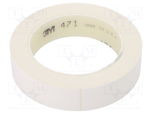 Tape: marking; white; L: 33m; W: 25mm; Thk: 0.13mm; 2.5N/cm; 130%