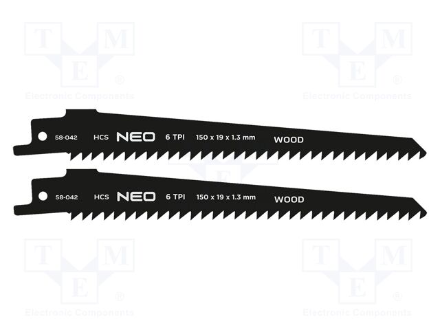 Wood,reciprocating saw; 6teeth/inch; 152mm
