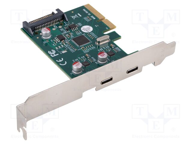 PC extension card: PCIe; PCIe,USB C socket x2; brackets on slot