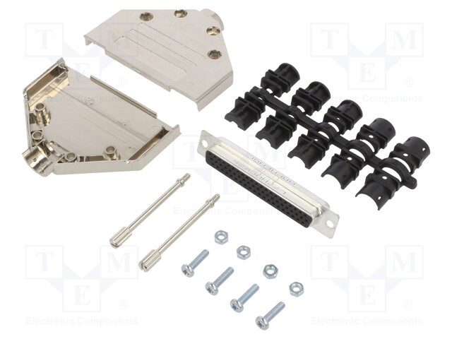 D-Sub HD; PIN: 62; female; shielded,metalized; straight; soldering