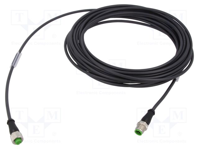 Connection lead; M12; PIN: 4; 10m; 4A; Series: 7000; Colour: black