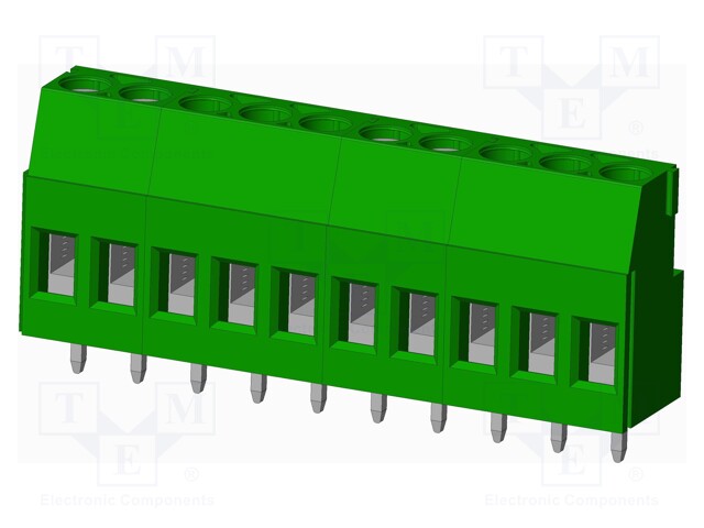 Connector: PCB terminal block; terminal; angled; Plating: tinned