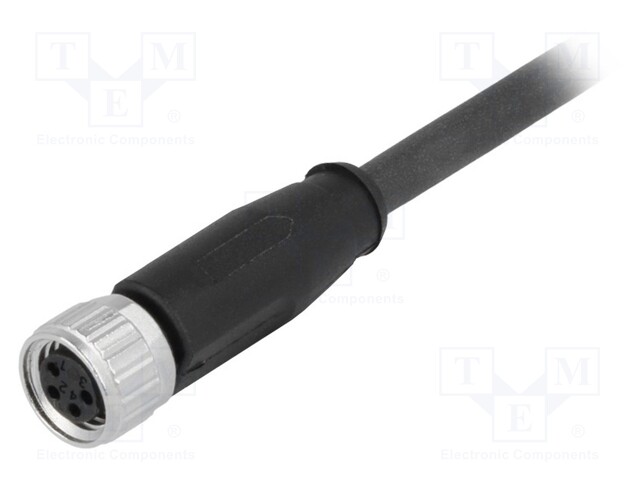 Connector: M8; female; PIN: 4; straight; with lead; plug; 1.5m; TPU