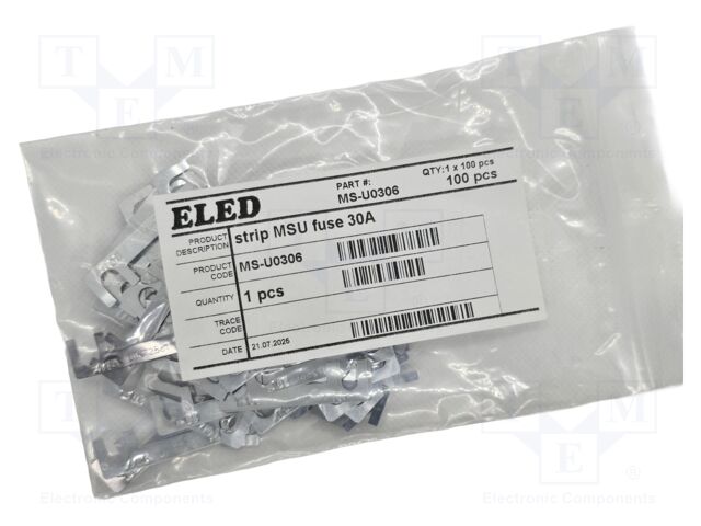 Fuse: fuse; 30A; 32VDC; automotive,strip fuse; 41mm; M5 screw