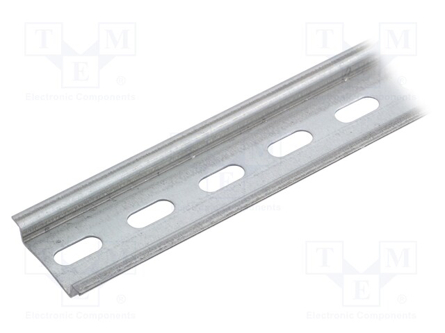 DIN rail; perforated; TS35; L: 1m; Mat: zinc-plated steel