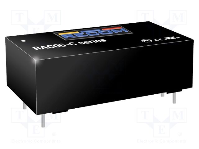 Converter: AC/DC; 6W; Uout: 15VDC; Iout: 200mA; 79%; Mounting: PCB