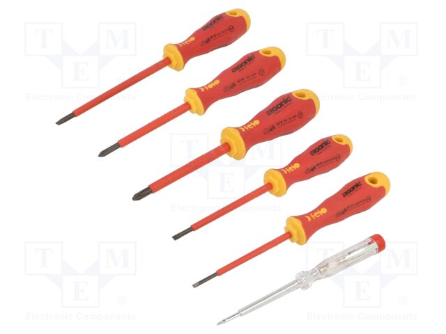 Kit: screwdrivers; insulated; Phillips,slot; ERGONIC®; 7pcs.