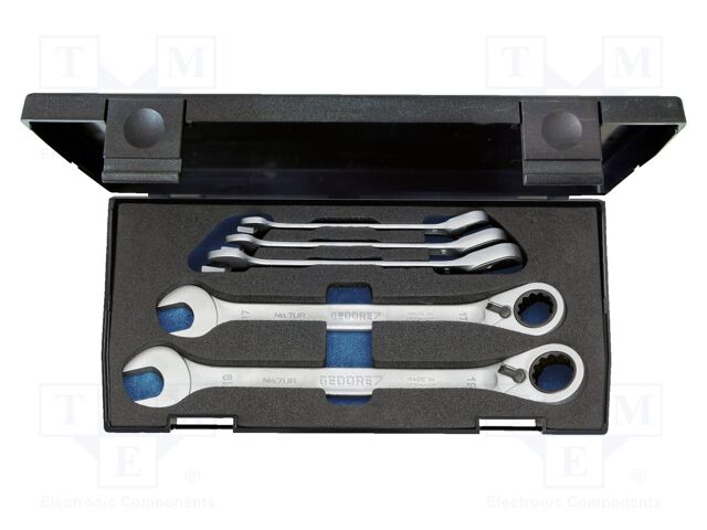 Wrench-set; rattle,combination spanner; 5pcs.
