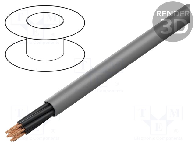 Wire; ÖPVC-OZ; 12x0,5mm2; unshielded; 300V,500V; Cu; stranded; grey