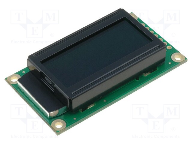 Display: LCD; alphanumeric; FSTN Negative; 8x2; black; LED; PIN: 14