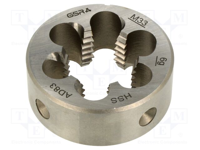 Threading die; M33; 3.5; high speed steel; H: 25mm; Øout: 65mm