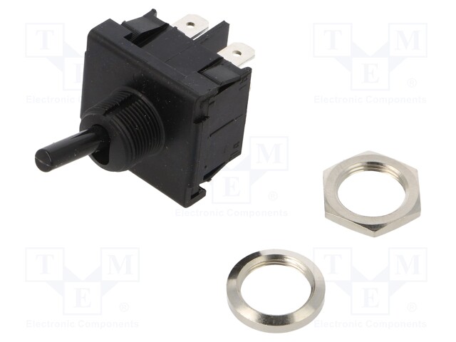 Switch: toggle; Pos: 2; DPDT; ON-ON; 6A/250VAC; Leads: for soldering