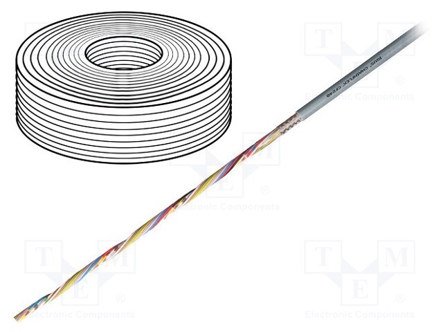 Wire: data transmission; chainflex® CF240; 3x0,14mm2; PVC; grey