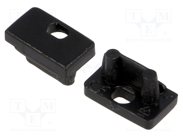 Cap for LED profiles; black; ABS; Application: SLIM8; V: with hole