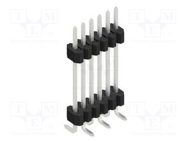 Connector: pin strips; pin header; male; PIN: 6; 1.27mm; SMT; 1x6