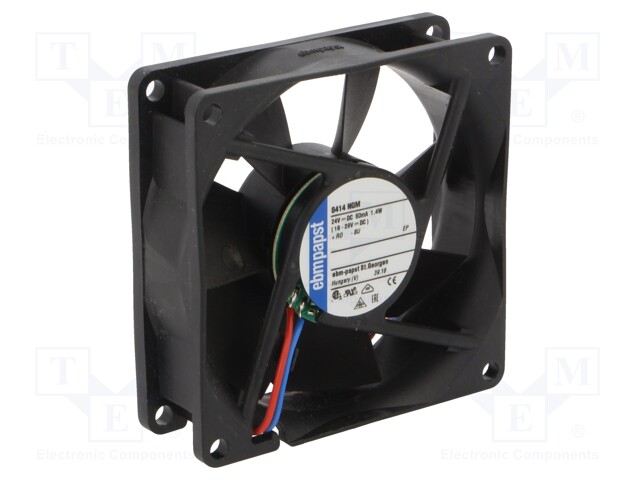 Fan: DC; axial; 80x80x25mm; 58m3/h; 26dBA; slide bearing; 2600rpm