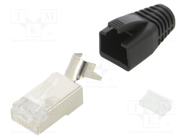 Connector: RJ45; plug; PIN: 8; Cat: 6; shielded,with strain relief