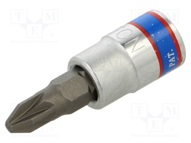 Wrench; socket spanner; PZ2; 1/4"; 37mm; Bit: Pozidriv®