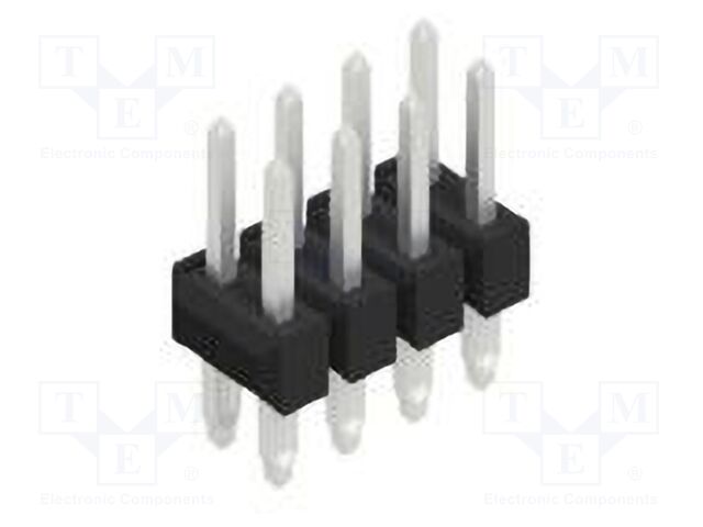 Connector: pin strips; pin header; male; PIN: 8; 2.54mm; THT; 2x4