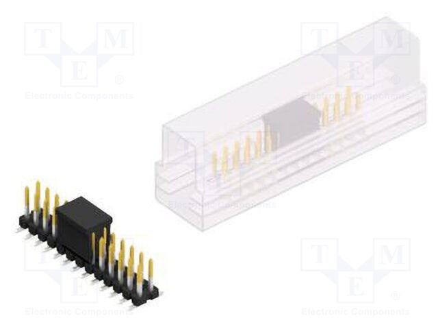 Connector: pin strips; pin header; male; PIN: 26; 2.54mm; SMT; 2x13