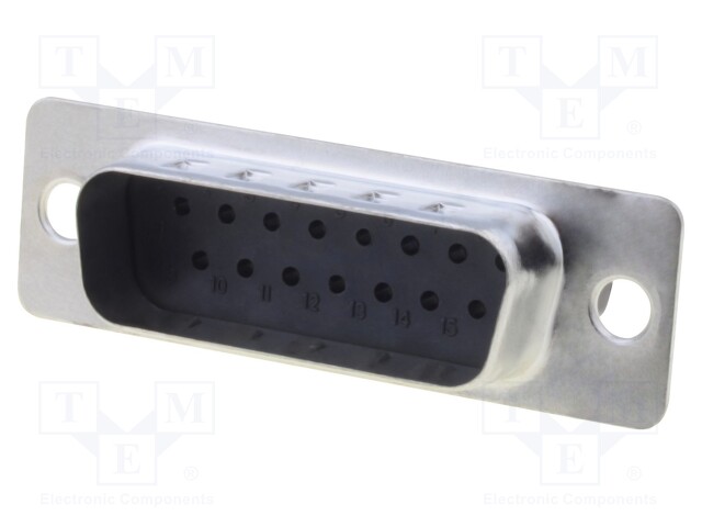 D-Sub; PIN: 15; plug; male; w/o contacts; for cable; 250V