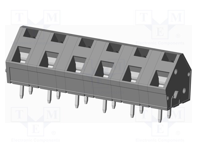 Connector: PCB terminal block; terminal; angled 45°; on PCBs