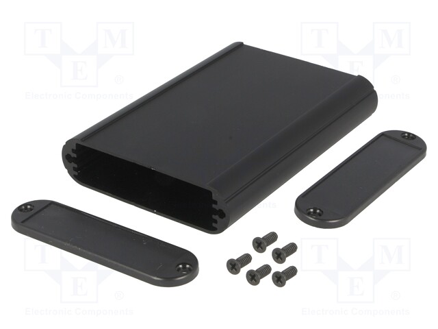 Enclosure: with panel; 1455; X: 72mm; Y: 100mm; Z: 19mm; aluminium