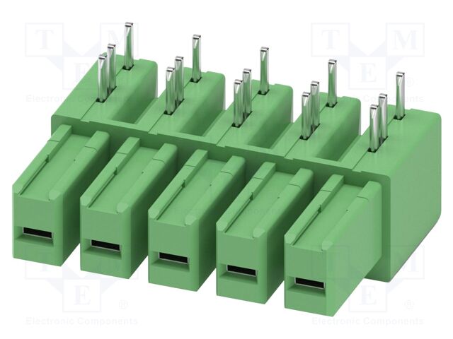 PCB headers, nominal cross section: 6 mm?, color: green, nom
