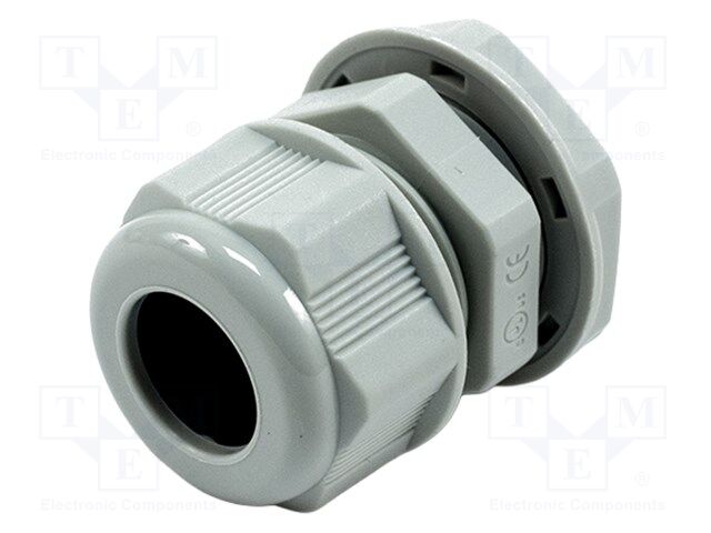 Cable gland; PG16; IP68; nylon; UL94V-2; grey