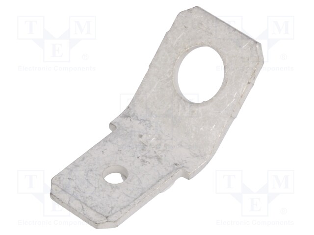 Terminal: flat; 6.3mm; 0.8mm; male; M4; screw; brass; tinned