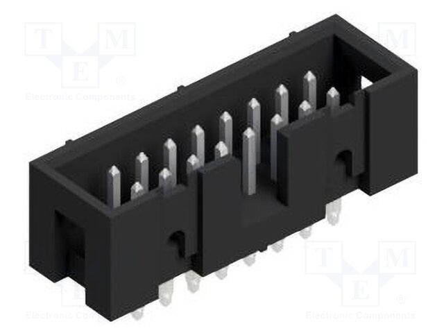 Connector: pin strips; pin header; male; PIN: 16; 2.54mm; THT; 2x8