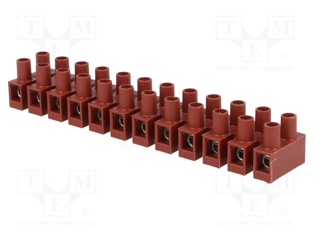 Terminal block; screw terminal; ways: 12; 4mm2; terminals: 24; 400V